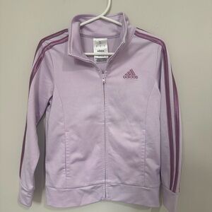 Adidas Light Purple Track Jacket with Dark Purple Stripes